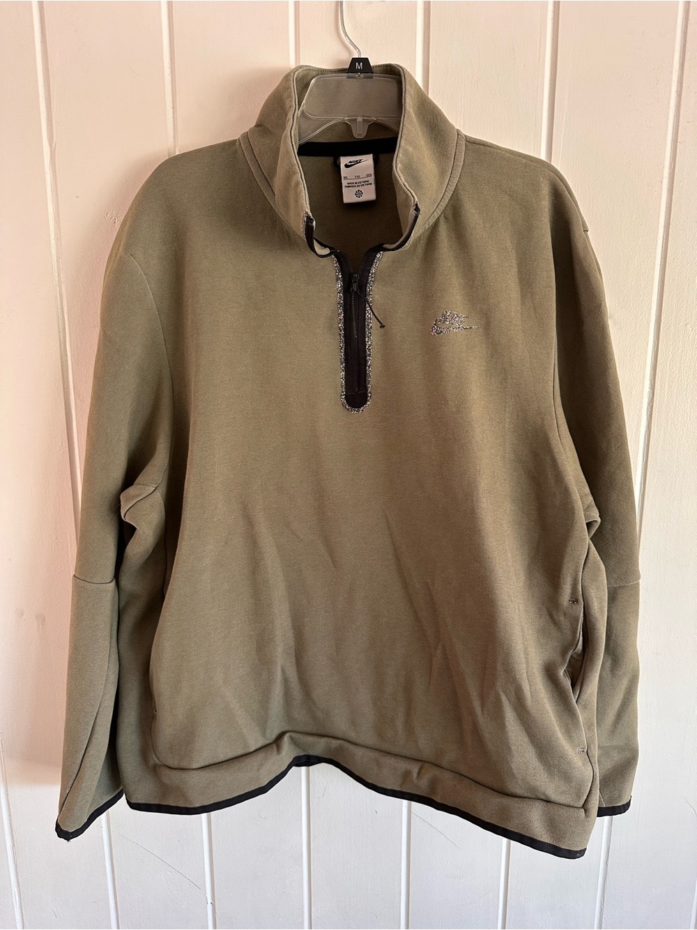 Nike Men’s Olive Green Half-Zip Fleece Pullover